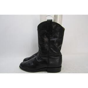 Evenin Star Mens Size 8.5 D Black Leather Cowboy Western Roper Boots